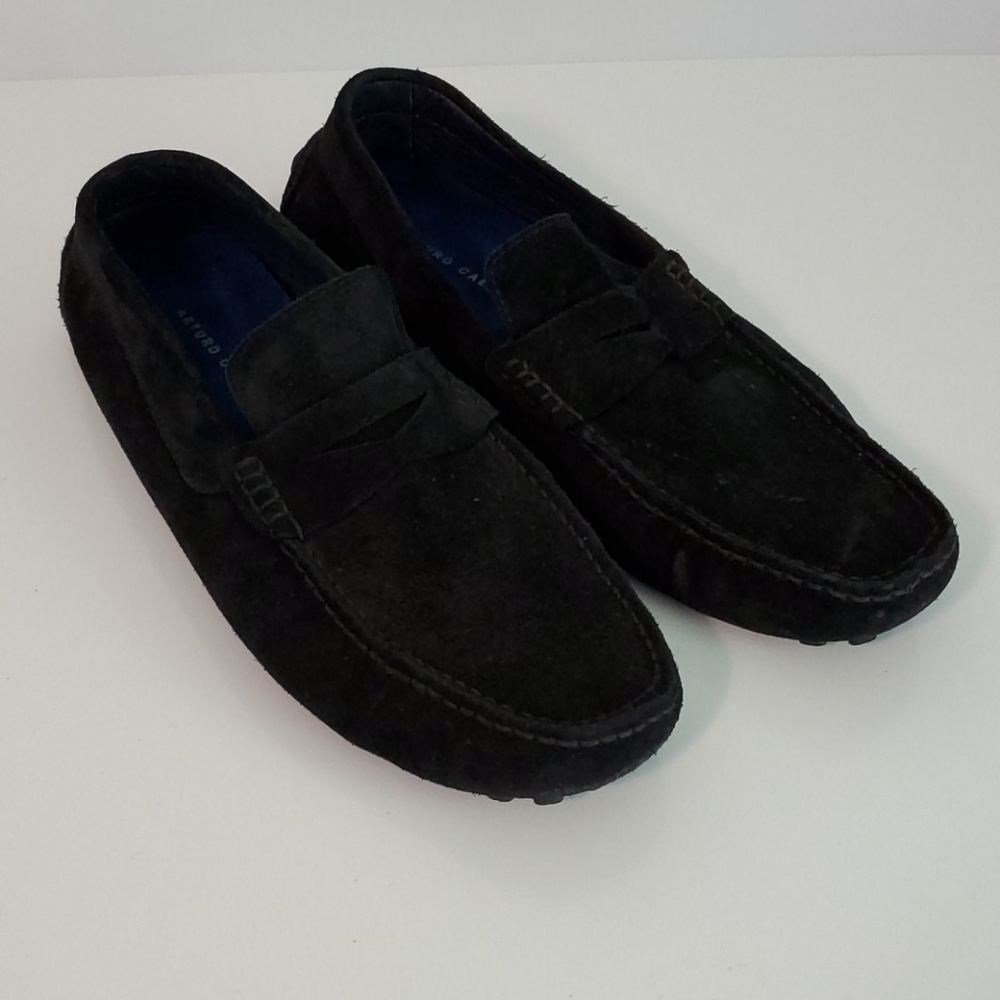 Arturo Calle Driver Leather Loafer Black